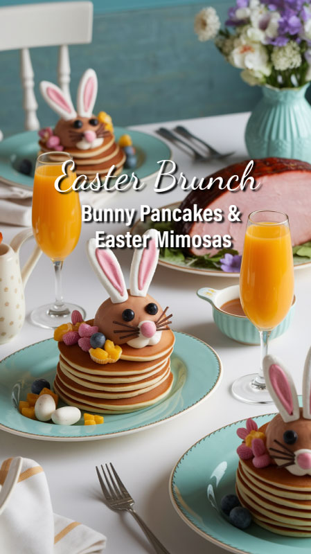 Bunny Pancakes Easter Mimosas Easter Brunch Bunny Pancakes Easter Mimosas Easter Brunch