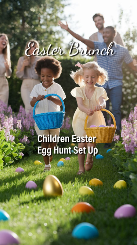Easter Egg Hunt Setup - Easter Brunch Easter Egg Hunt Setup - Easter Brunch