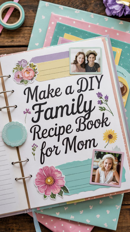 Handcrafted recipe book filled with handwritten family recipes and floral details Handcrafted recipe book filled with handwritten family recipes and floral details