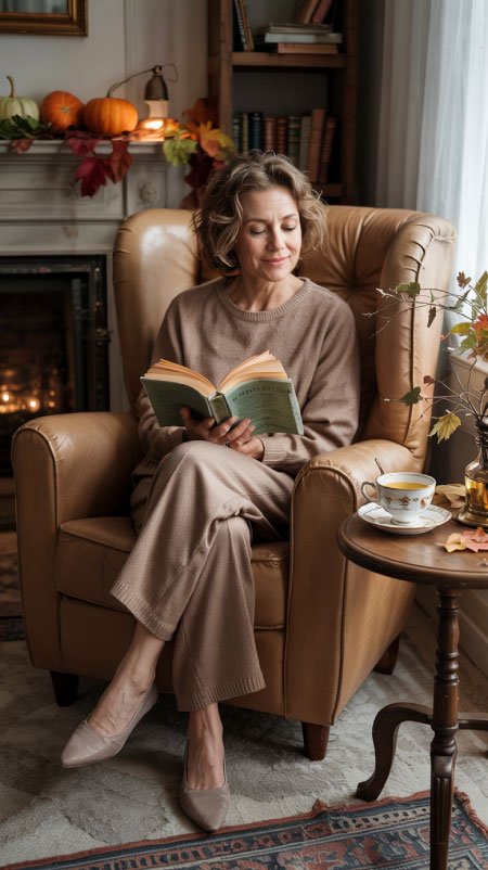 Matching knit sets are trending again for fall 2025 — soft, coordinated, and perfect for hosting at home.