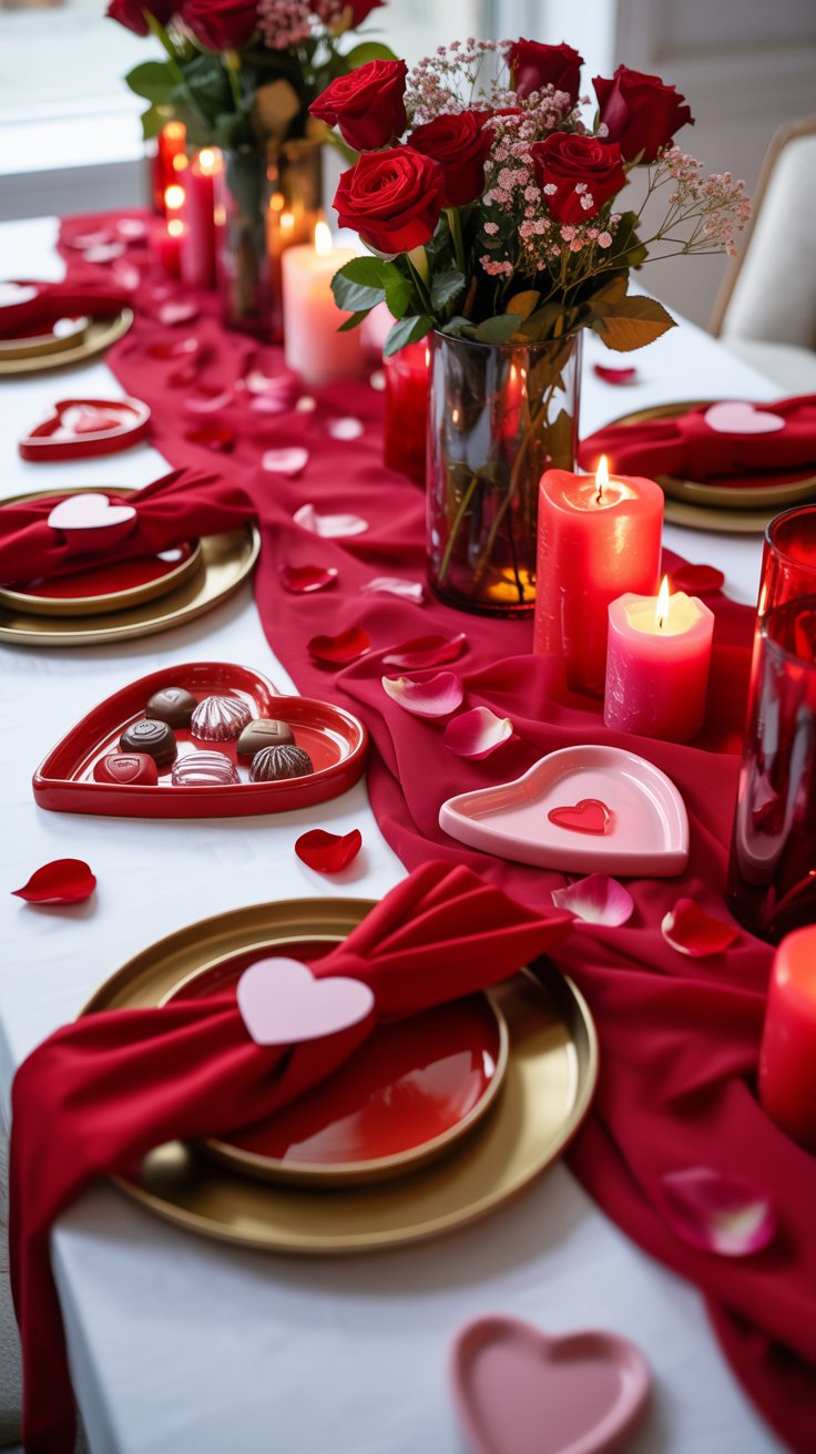 Valentine’s Day table decor with festive accents and romantic details
